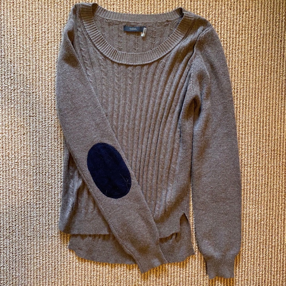 Sweater with Blue Elbows
